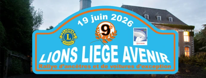 Plaque du 9e Rallye Lions Liege Avenir, 19 juin 2026