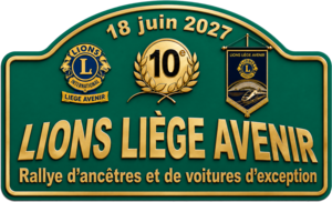 Plaque du 10e Rallye Lions Liege Avenir — Rallye + 2 dîners